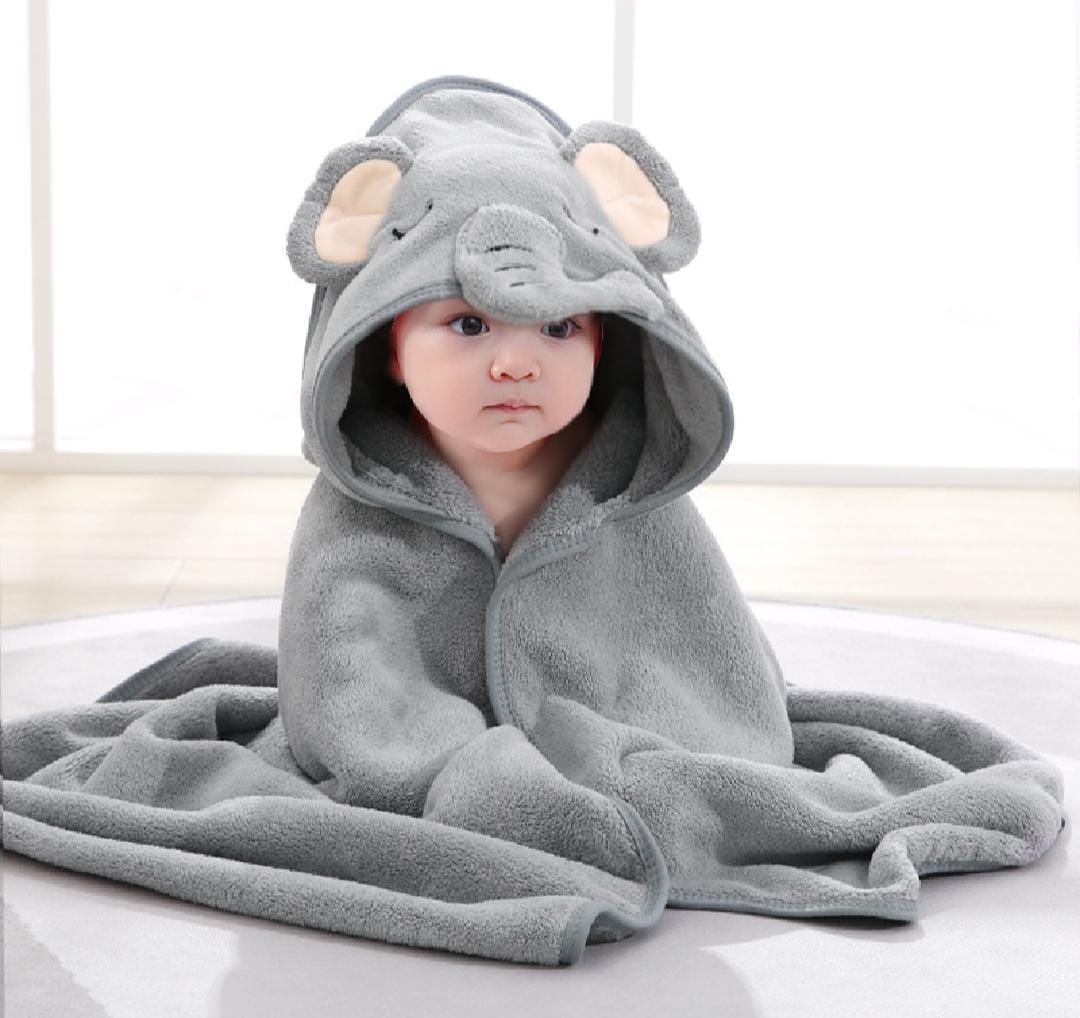 🐻 Baby Hooded Towel with Adorable Animal Design – 100% Pure & Soft Cotton 🐰