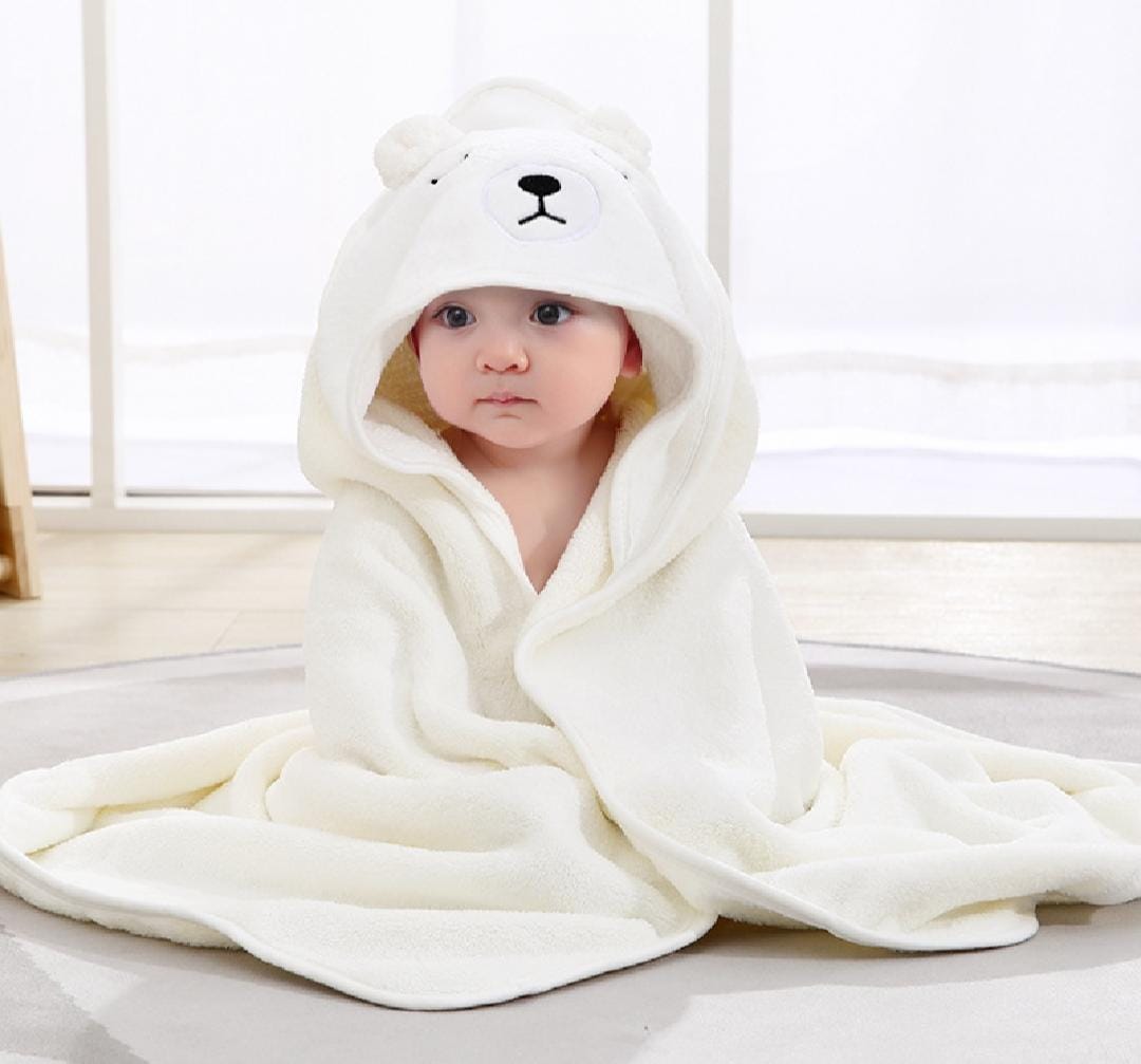 🐻 Baby Hooded Towel with Adorable Animal Design – 100% Pure & Soft Cotton 🐰
