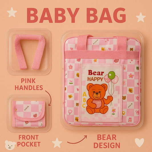 Baby Essentials Organizer Bag – Stylish & Spacious Carry-All for Diapers, Clothes, Feeder & More